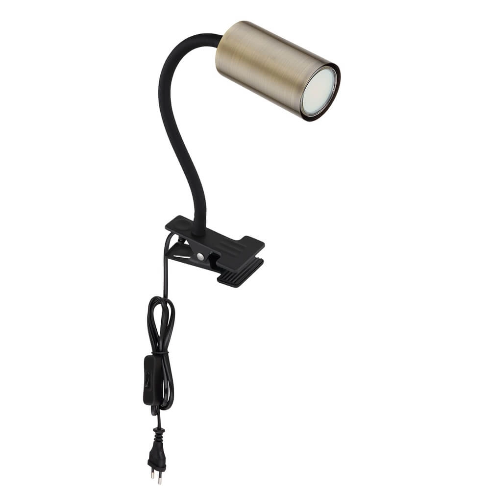 Lampe à pince noire Robby avec laiton Globo 9007371437009