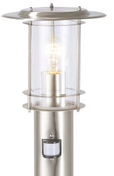 Lampadaire en acier inoxydable York avec capteur Brilliant 4004353034060