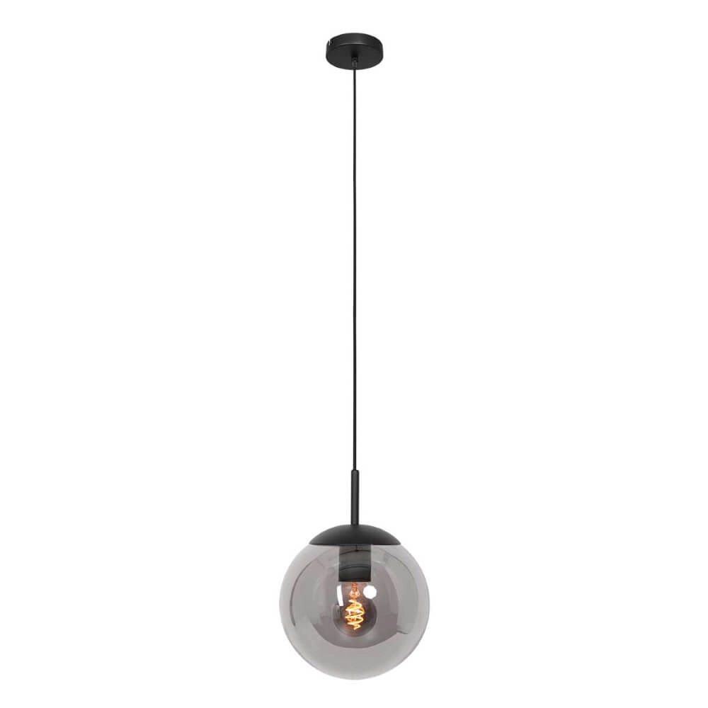 Lampe à suspension en verre noir Bolique Ø 20 cm Steinhauer 8712746166361