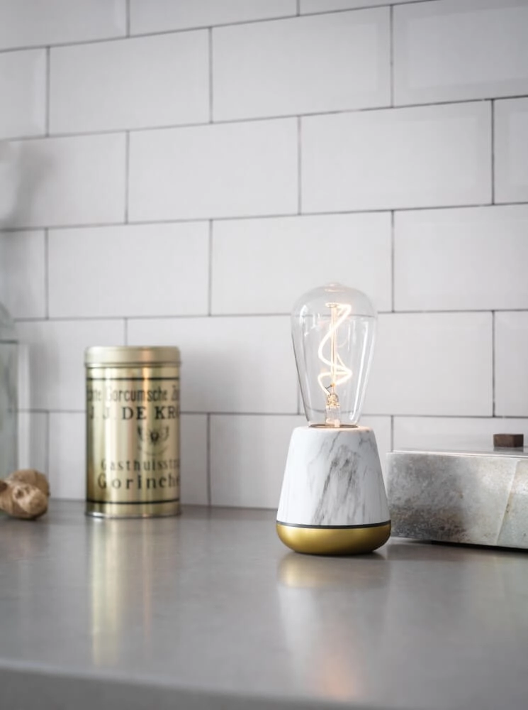 Lampe de table rechargeable One White Marble Humble 7446023294270