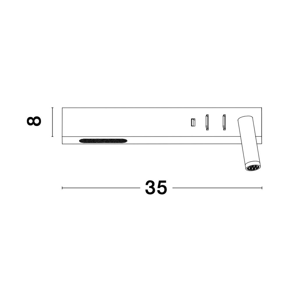 Lampe de chevet Vida Droite Blanc avec USB Lyora 5212017427878