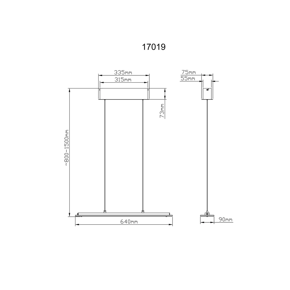 Lampe suspendue Novak nickel 64cm Globo 9007371589227