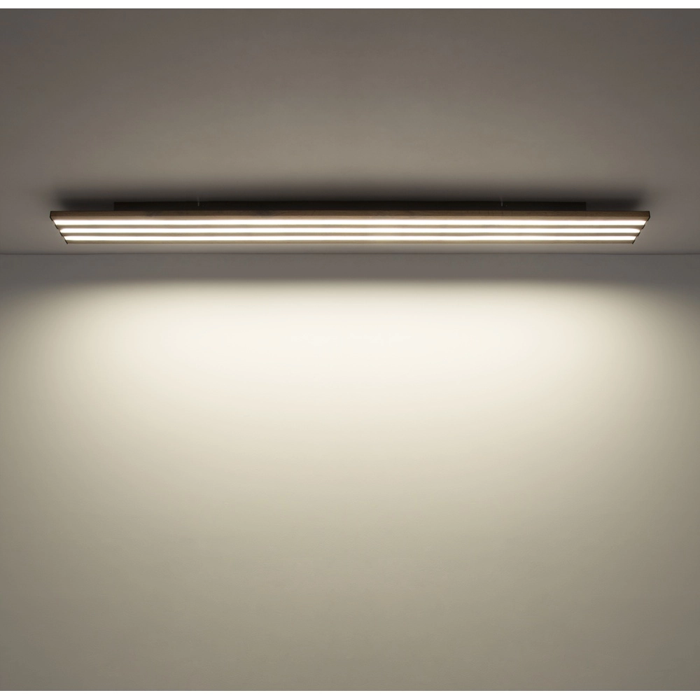 Lampe de plafond Hayden noir avec bois Globo 9007371586585