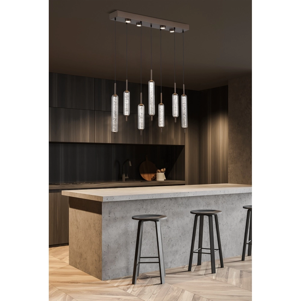 Suspension unique Cattail Verre à bulles 7 lumières Searchlight 5053423301273