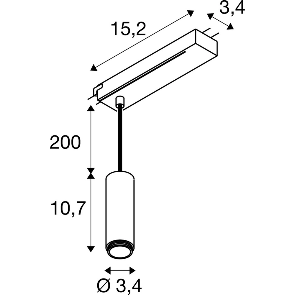 Luminaire suspendu Lalu pour rail 1 phase SLV 4024163317368