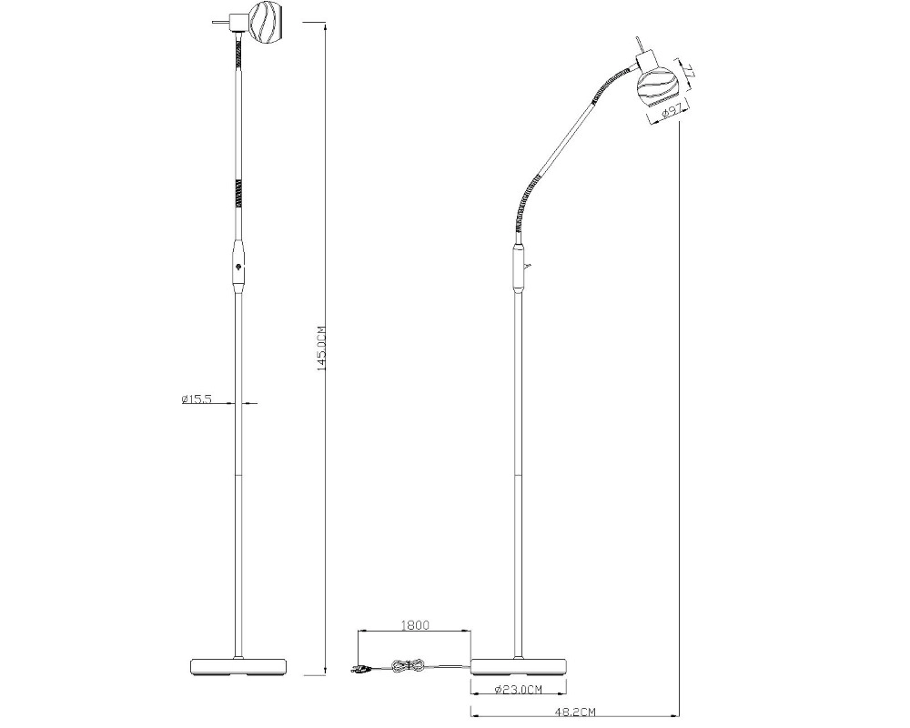 Lampe de pied Elliott nickel Globo 9007371252343