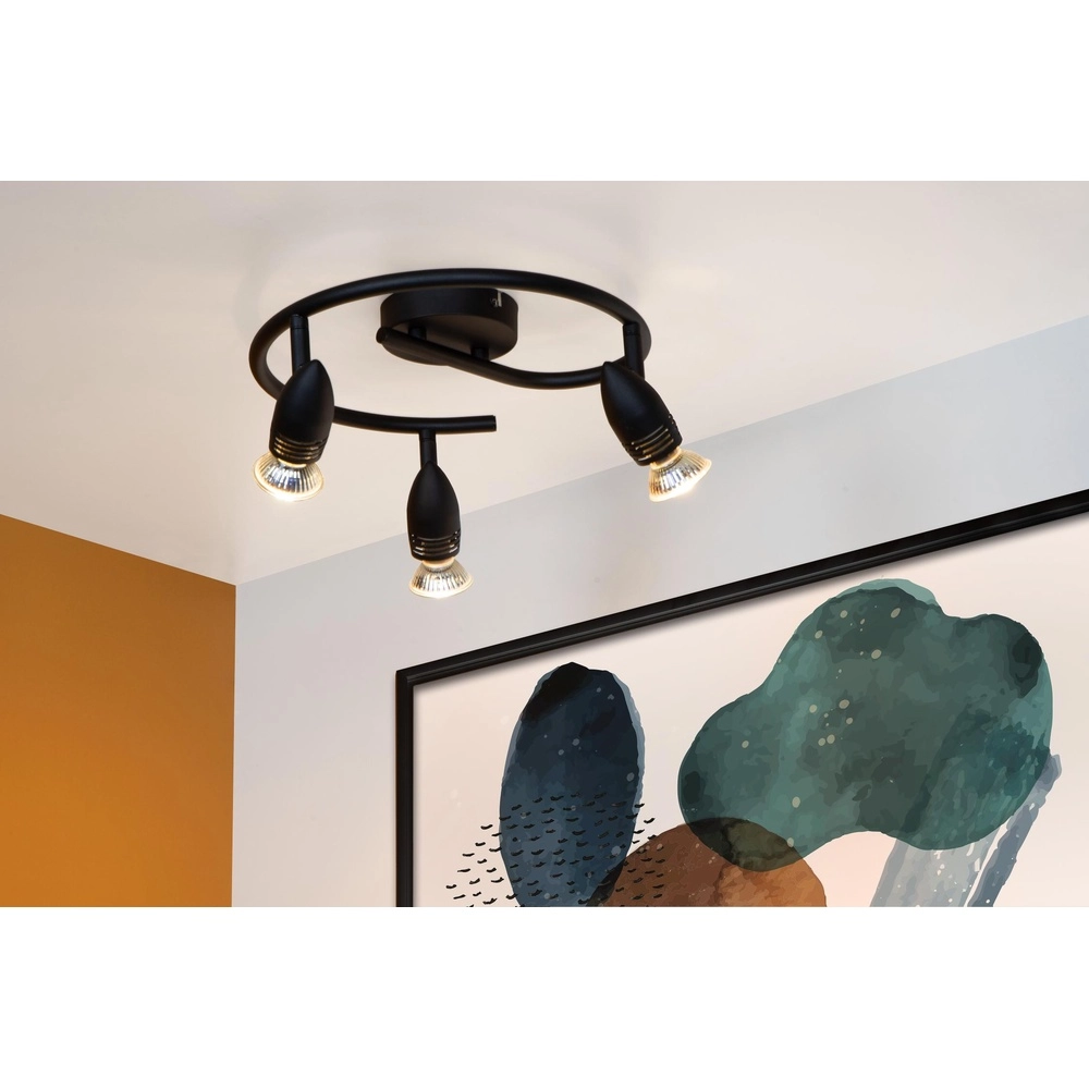Projecteur de plafond Caro Noir à 3 lumières Lucide 5411212134240