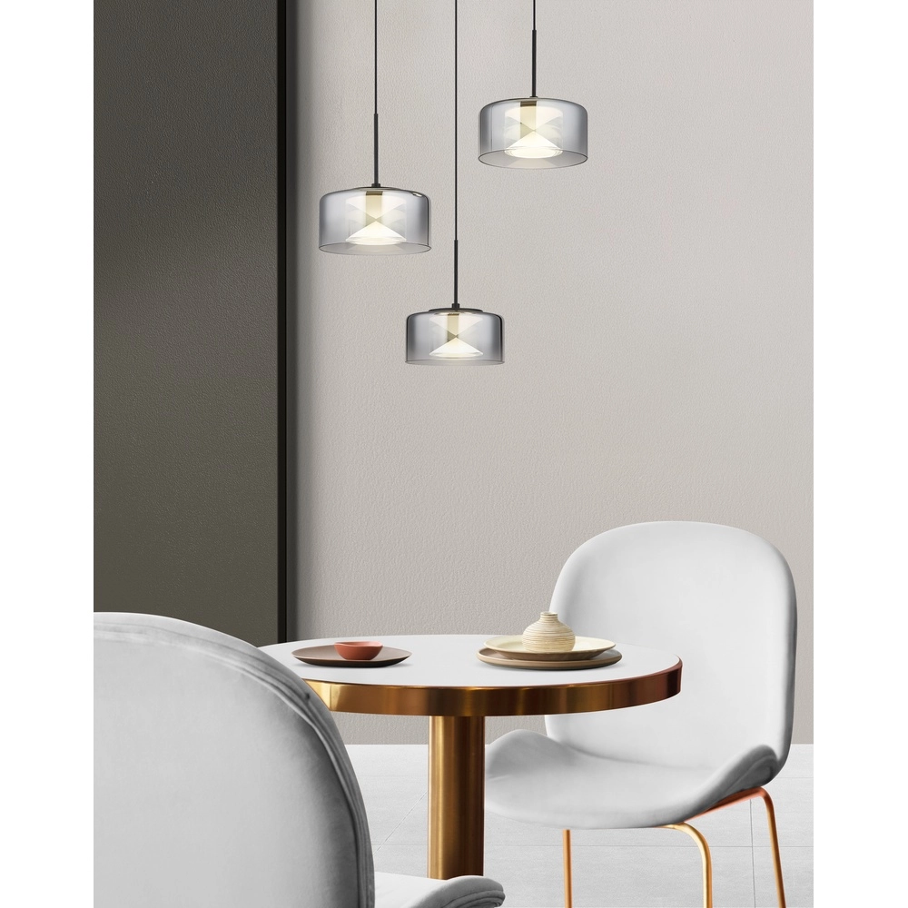 Lampe pendante de conception Belinda Noir à 3 lumières Globo 9007371531318