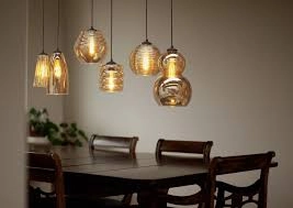 Suspension à 8 ampoules Quinto 8 noir avec verre ambré Masterlight 8718121216669