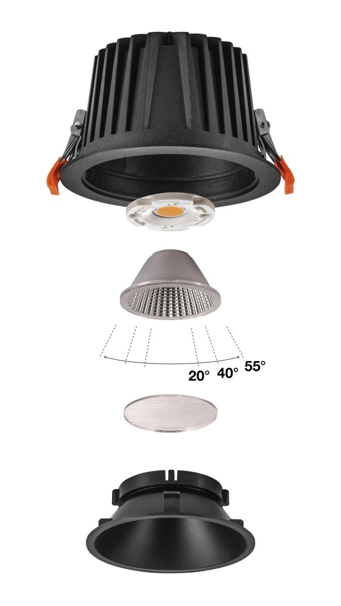 Spot encastré Numinos XL noir 3000K - 40 deg SLV 4024163308151