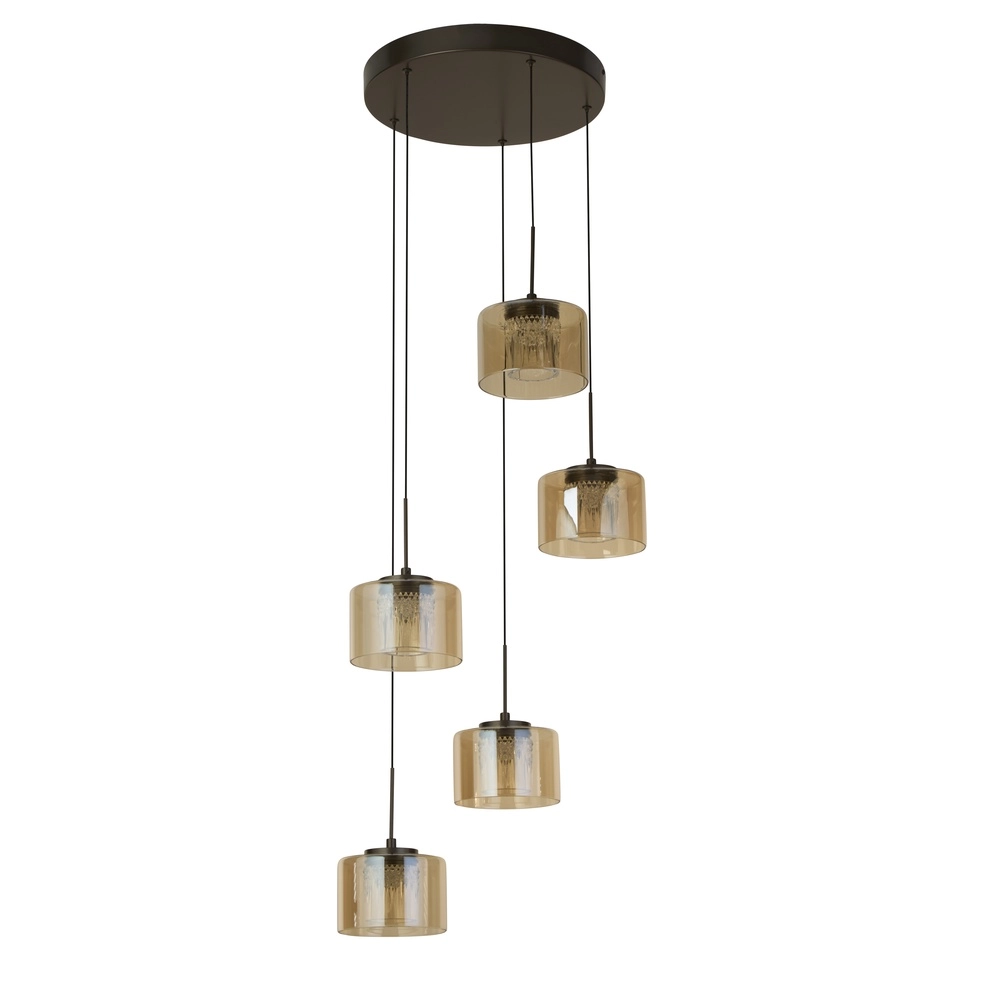 Lampe pendante de conception Tumblers Bronze 5 légers Searchlight 5,05342E+12