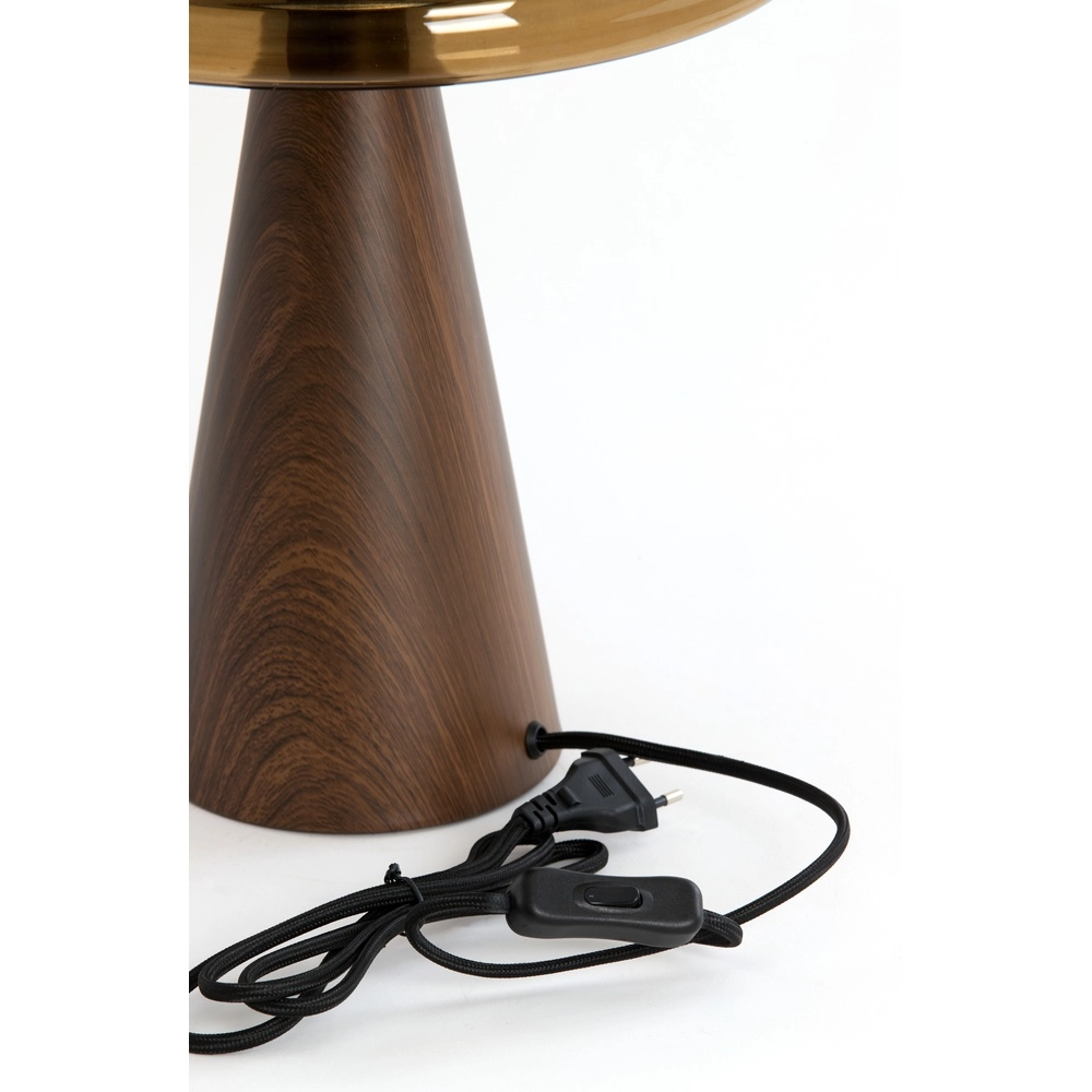 Lampe de table Mueda avec du verre brun et du bois foncé Light & Living 8717807760922