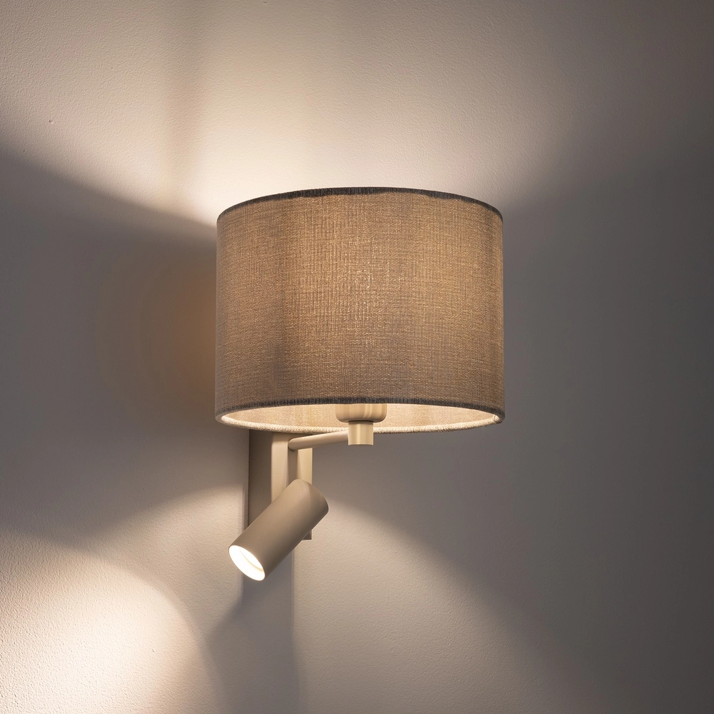 Lampe murale marron sable Cedro avec abat-jour de lampe Lyora 5903139116688