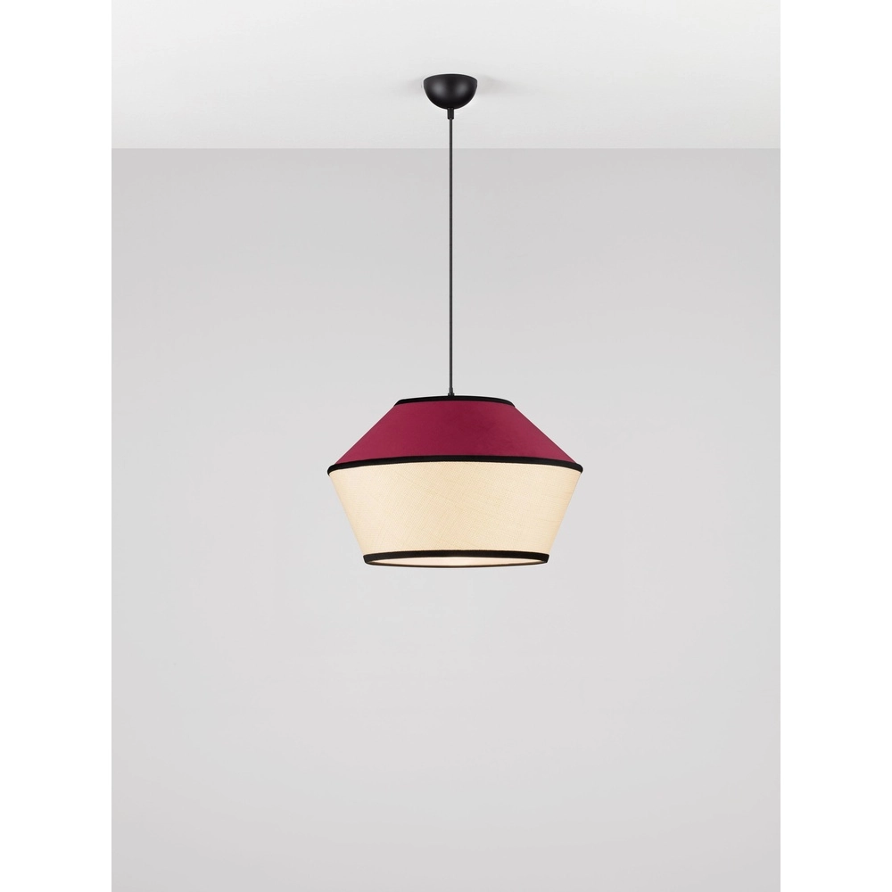 Lampe suspendue Veliss Blanc avec un rouge bordeaux Lyora 5212017493835