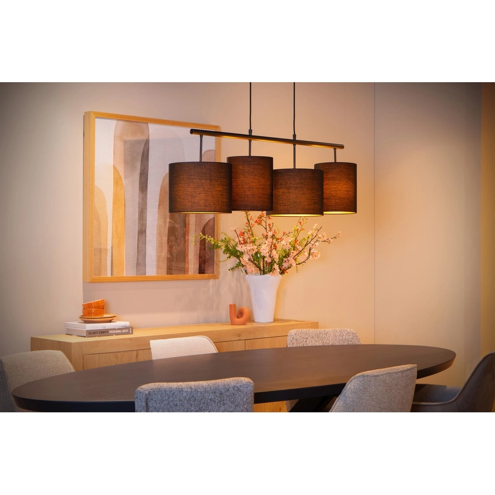 Lampe suspendue à 4 lumières Maya Noir Lucide 5411212452566