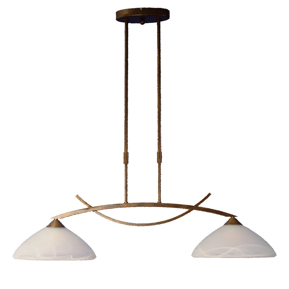 Lampe suspendue salle à manger Verona 1 Brun bronze à 2 lumières