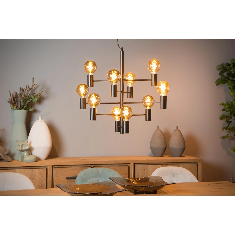 Lampe suspendue Leanne Noir à 10 lumières Lucide 5411212211101