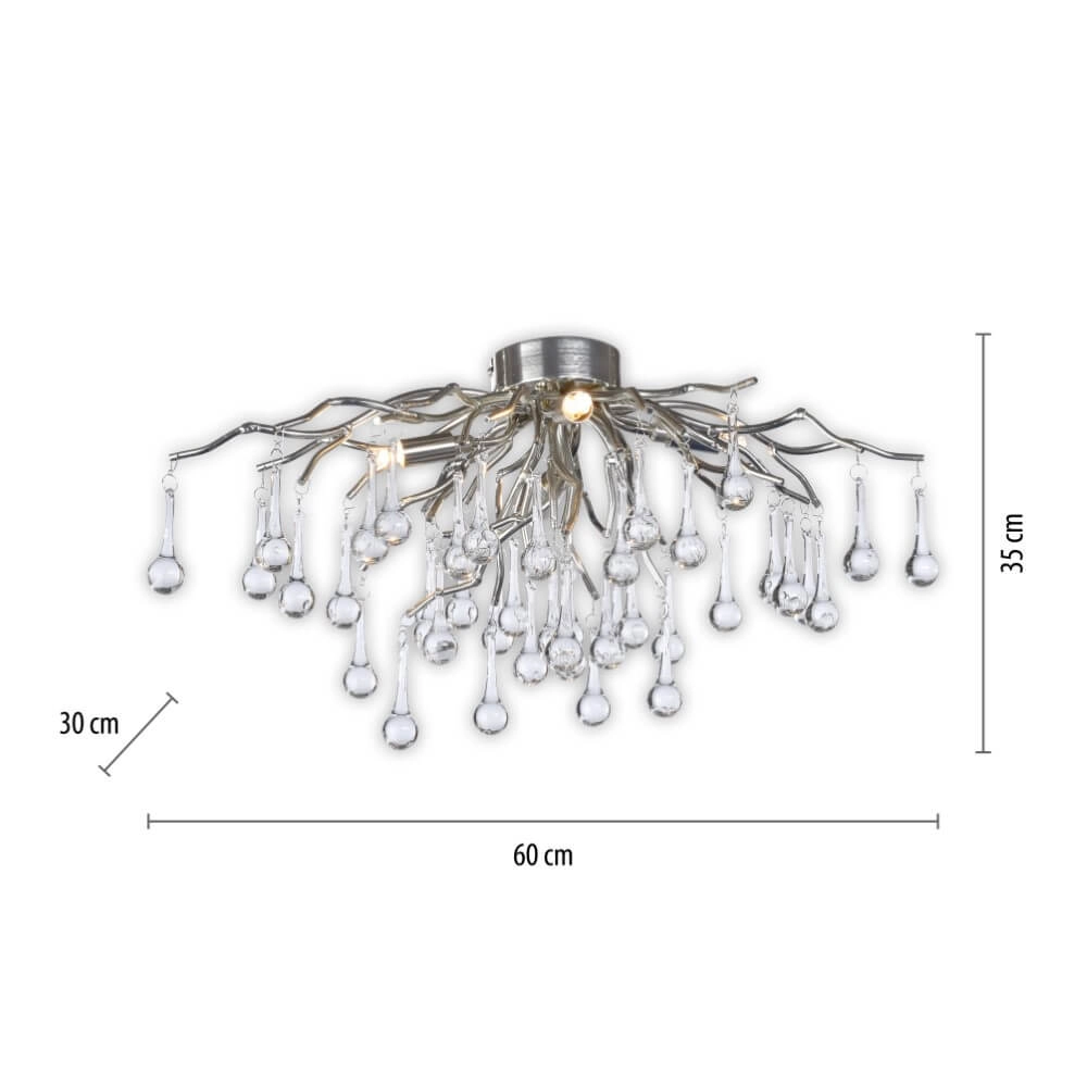 Lustre Icicle métal 60cm Paul Neuhaus 4012248352076