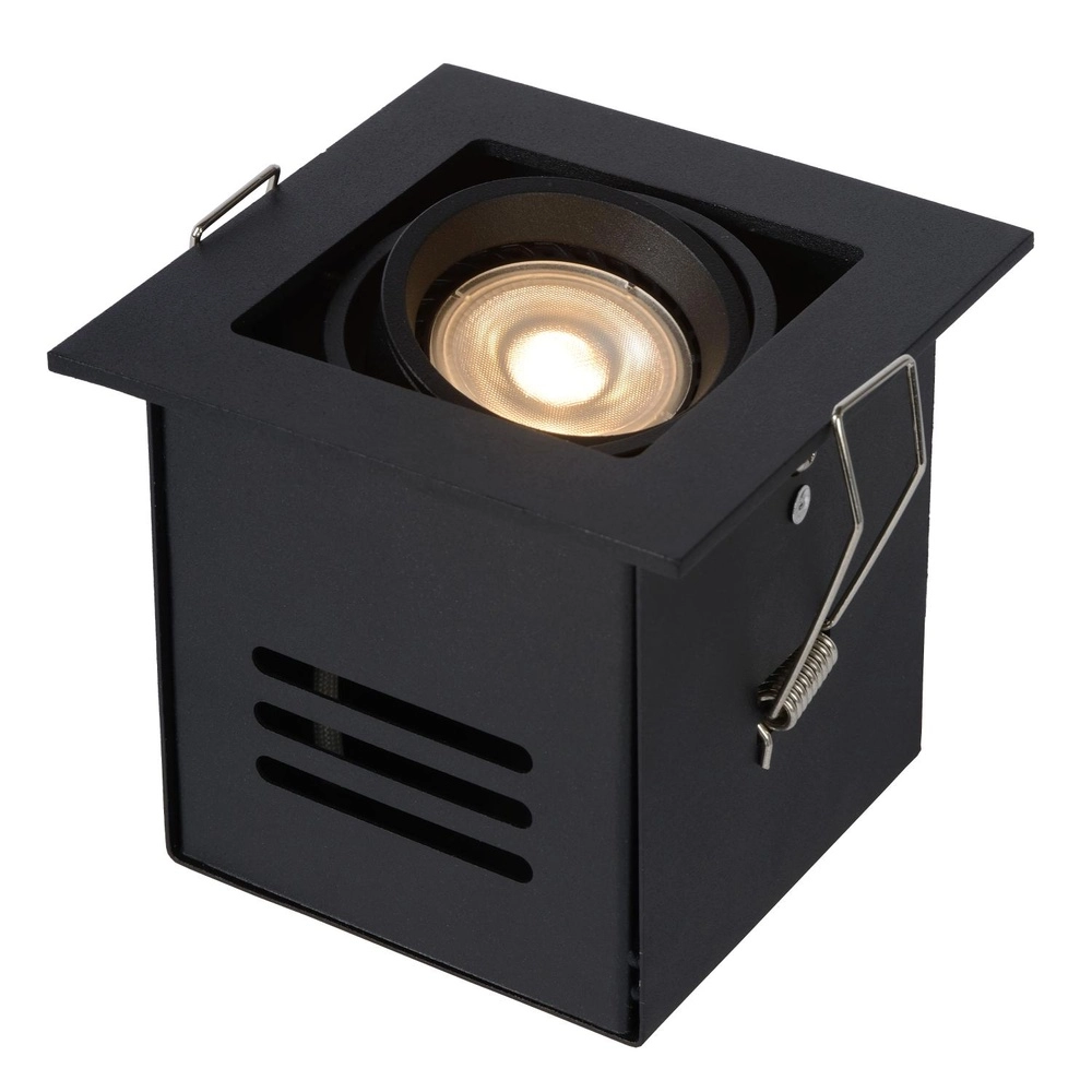 Projecteur carré encastré Chimney Noir simple Lucide 5411212092250