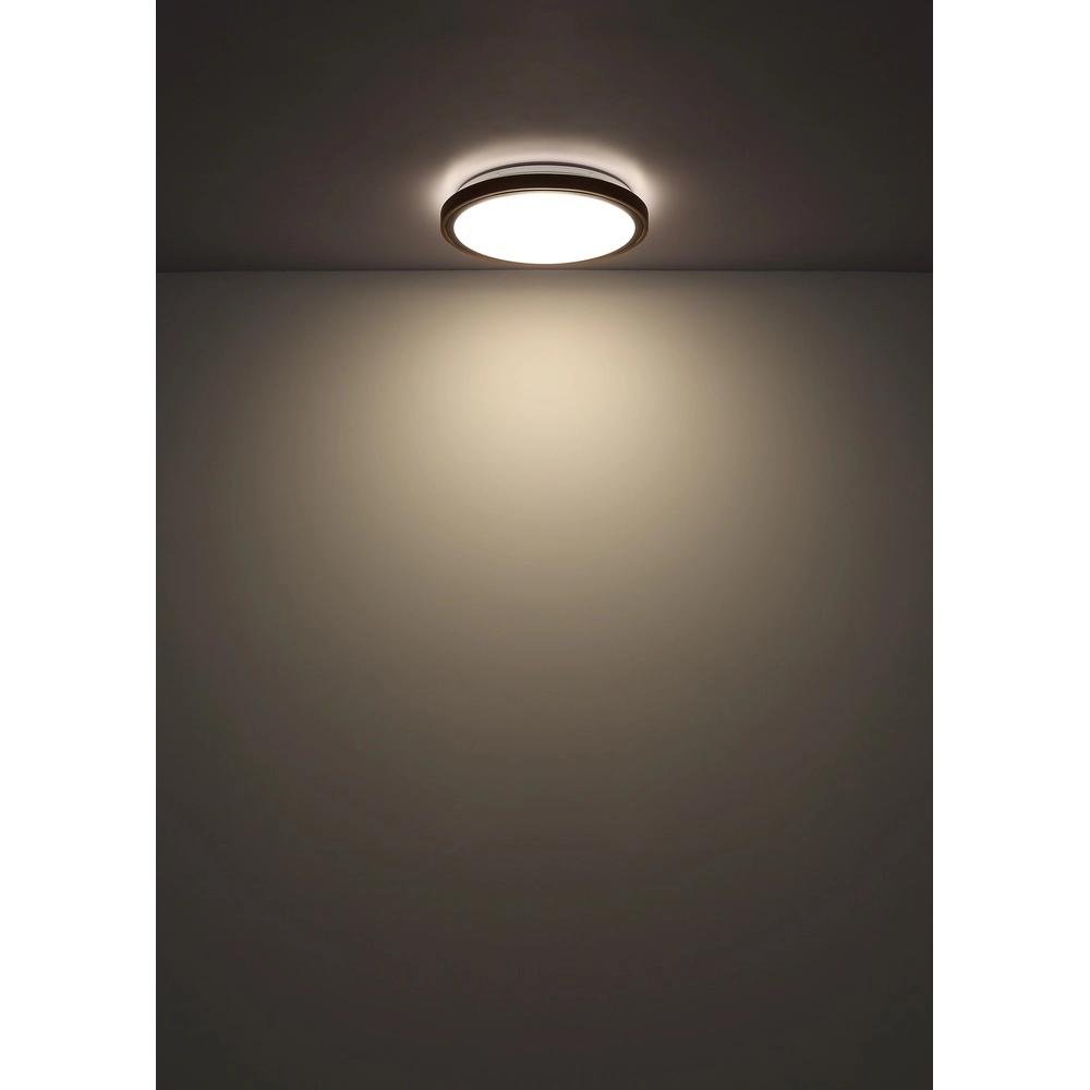Lampe de plafond Bruno Ø 36 cm noir avec bois Globo 9007371474592