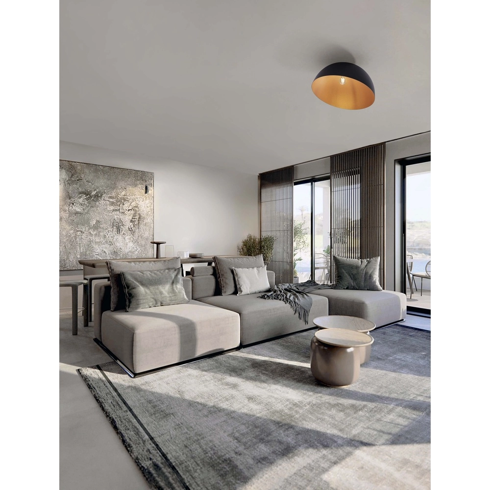 Plafonnier Onia noir avec or Ø 50cm Lyora 5212017458087