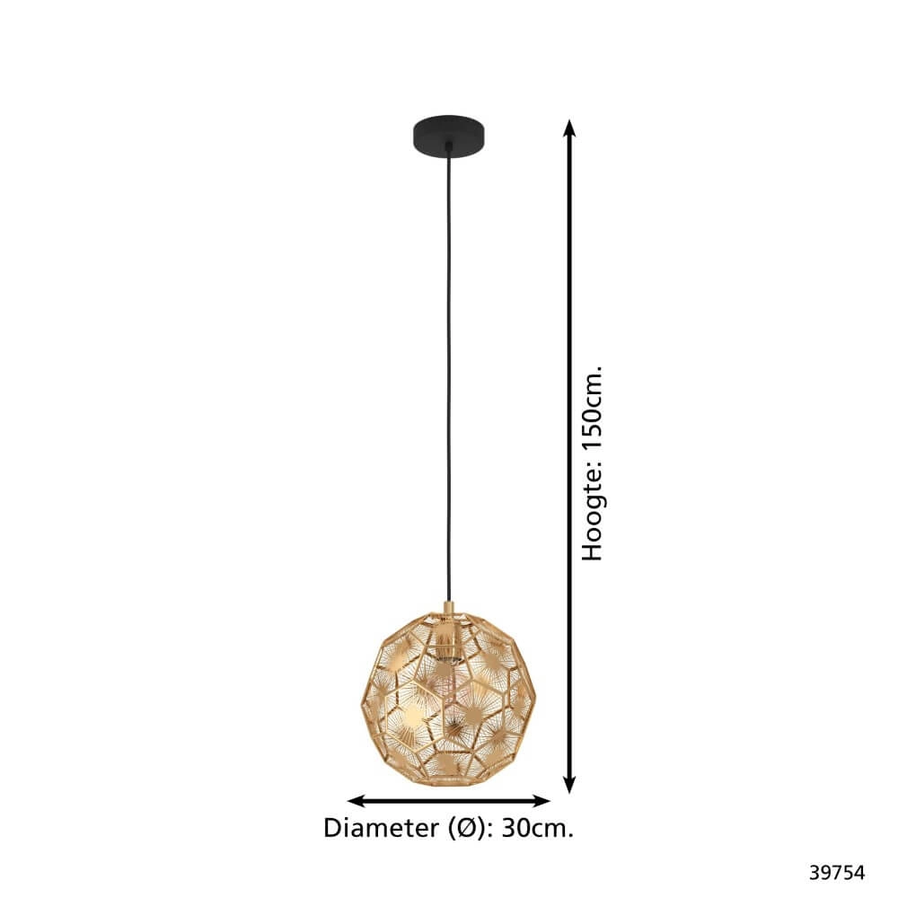 Lampe à suspension design dorée Skoura Ø 30 cm Stars of Light 9002759397548
