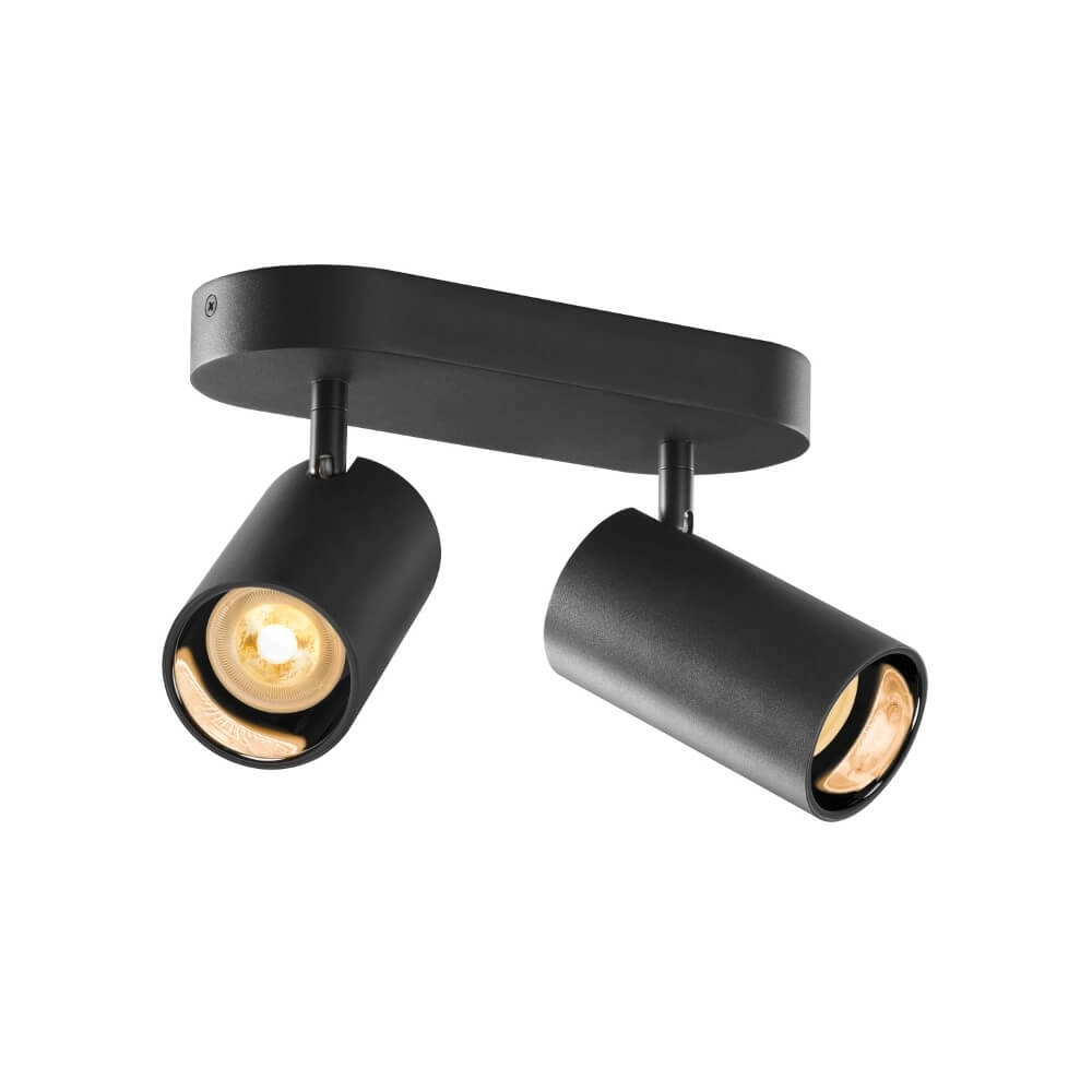 Spot en saillie 2 lumières Asto Tube noir - 2x GU10 Spot en saillie 2 lumières Asto Tube noir - 2x GU10