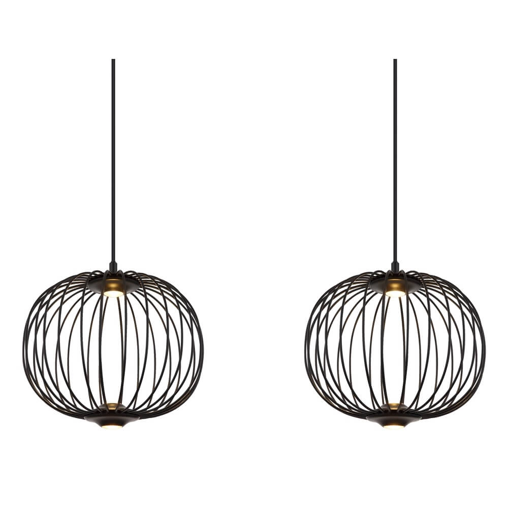 Suspension noire Galway Cage à 3 lumières Globo 9007371462339