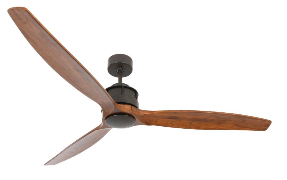 Ventilateur de plafond en bois et bronze Airfusion Akmani Ø152cm
