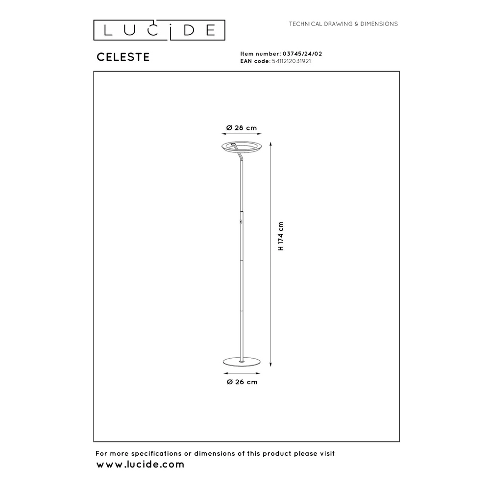 Lampadaire de conception Celeste or Ø 28cm Lucide 5411212031921