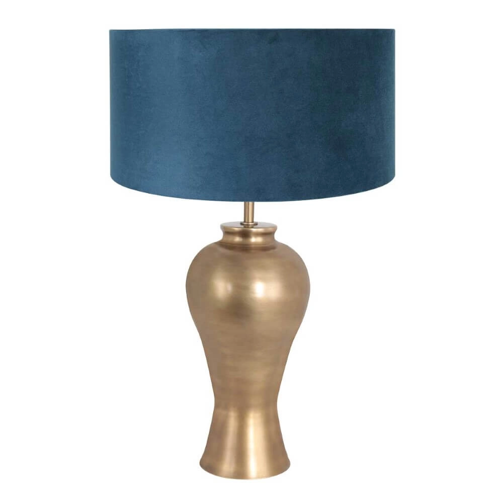 Lampe de table élégante Brass bleu avec du vert