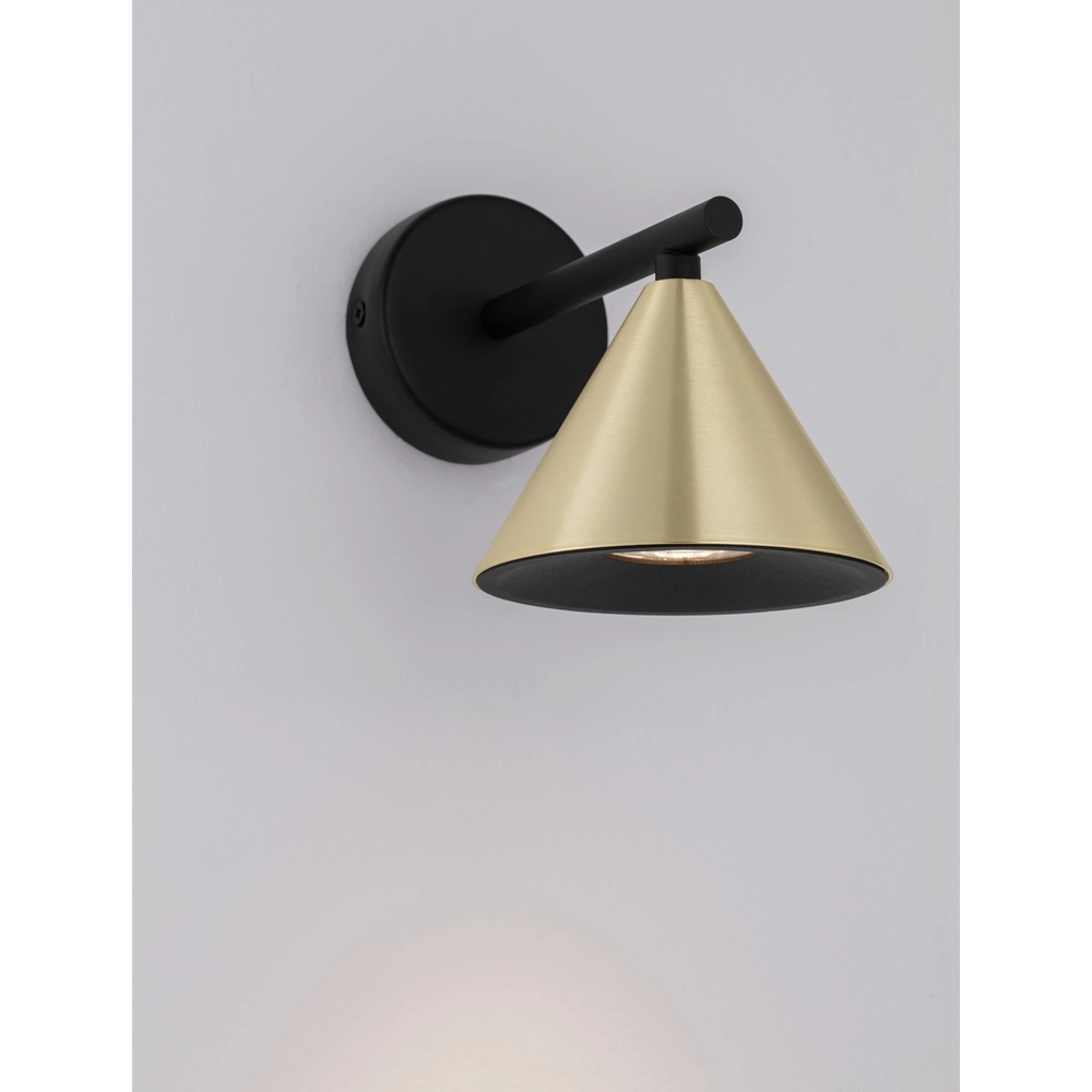 Applique murale Conico Single noir avec or Lyora 5212017475374