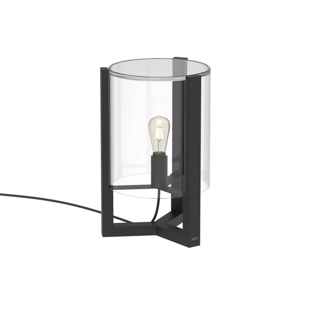 Lampe de table 50cm Tristar anthracite avec verre transparent