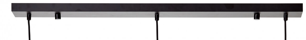 Lampe suspendue Avia 3 lumières noir avec bois marron Brilliant 4004353396960