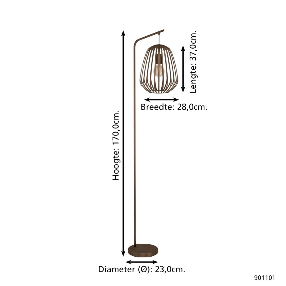 Lampe sur pied en bronze Espinal 170 cm Eglo 9008606312610