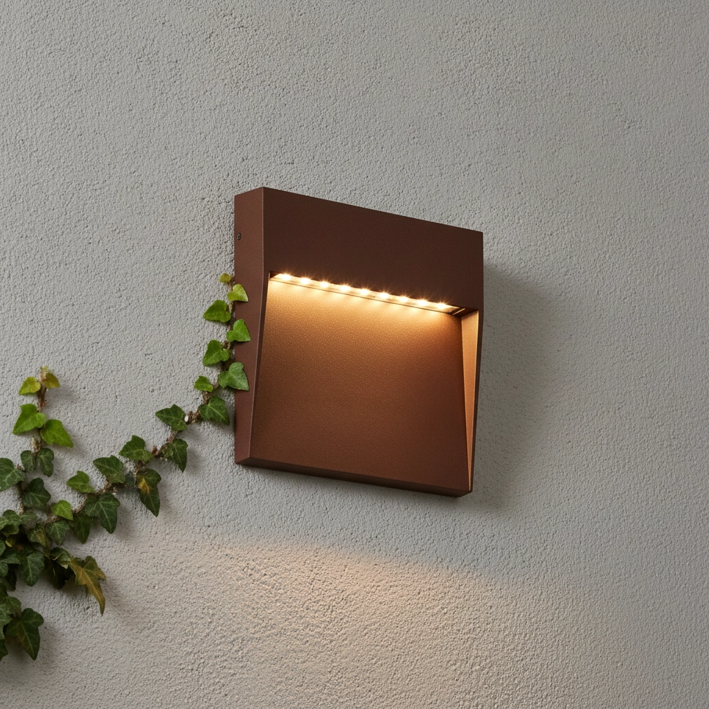 Applique murale carrée Fem Brun rouille