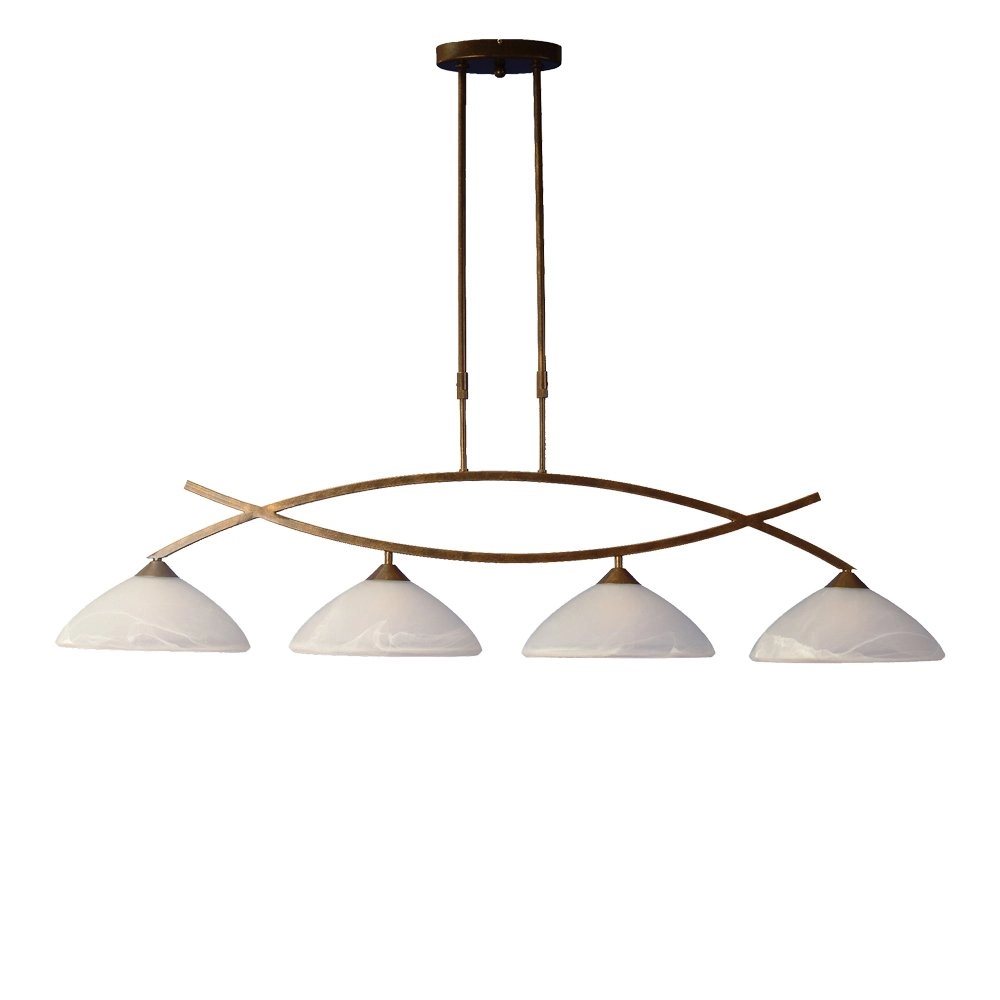 Lampe suspendue salle à manger Verona 1 Brun bronze à 4 lumières