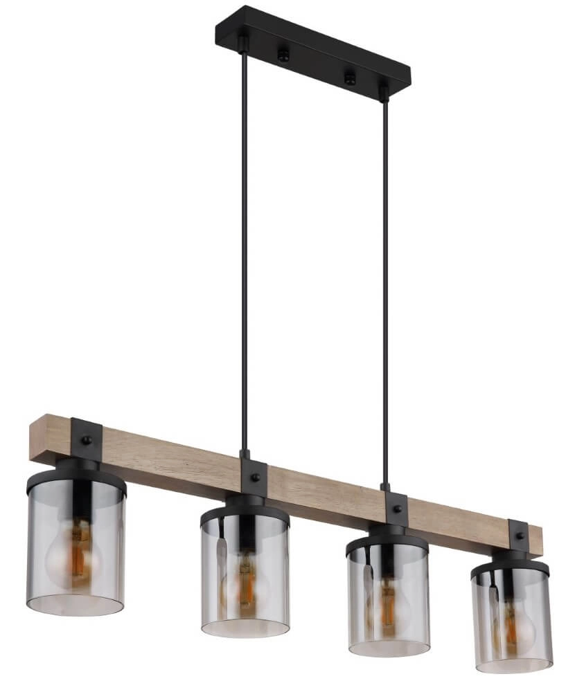 Lampe suspendue en bois Lila 4 lumières Globo 9007371431724