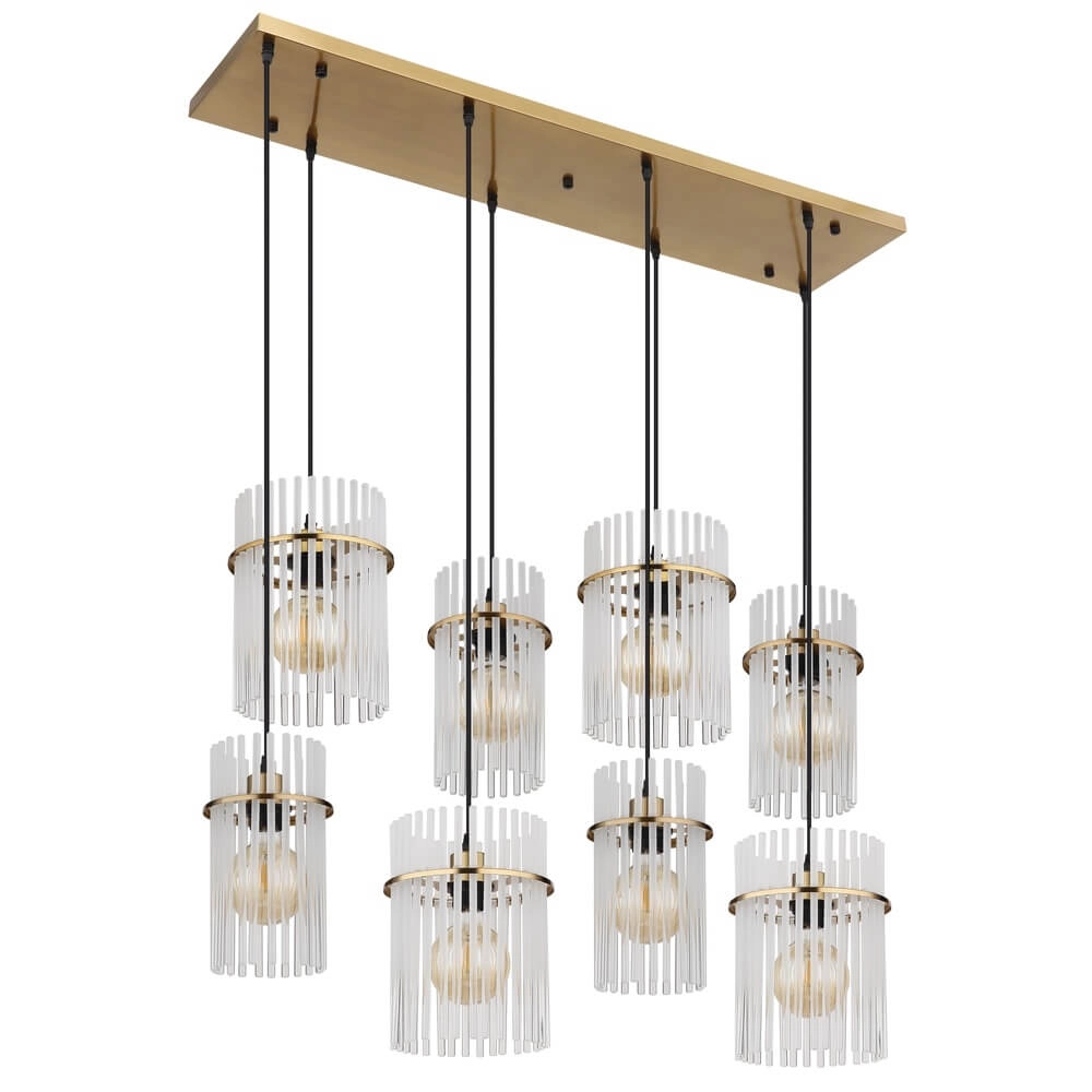 Suspension dorée Gorley avec verre 8 lumières Globo 9007371468959