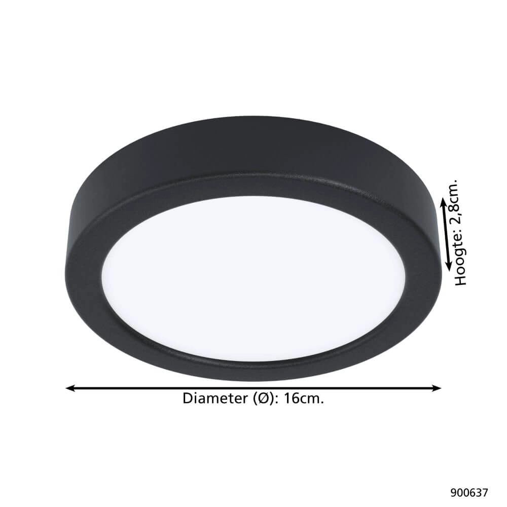 Lampe de salle de bain Fueva 5 IP44 - Noir - Ø 16cm Eglo 9008606245215