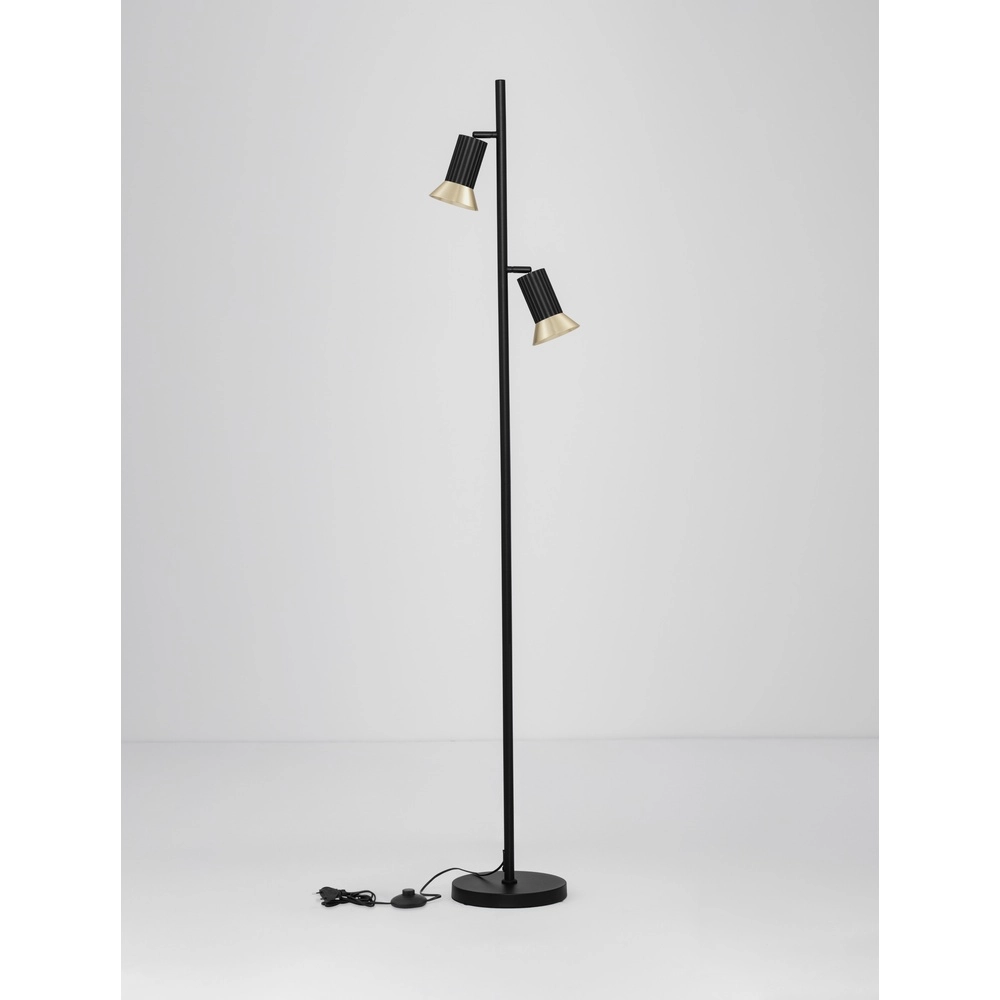Lampadaire design Luvia noir avec or Lyora 5212017475619