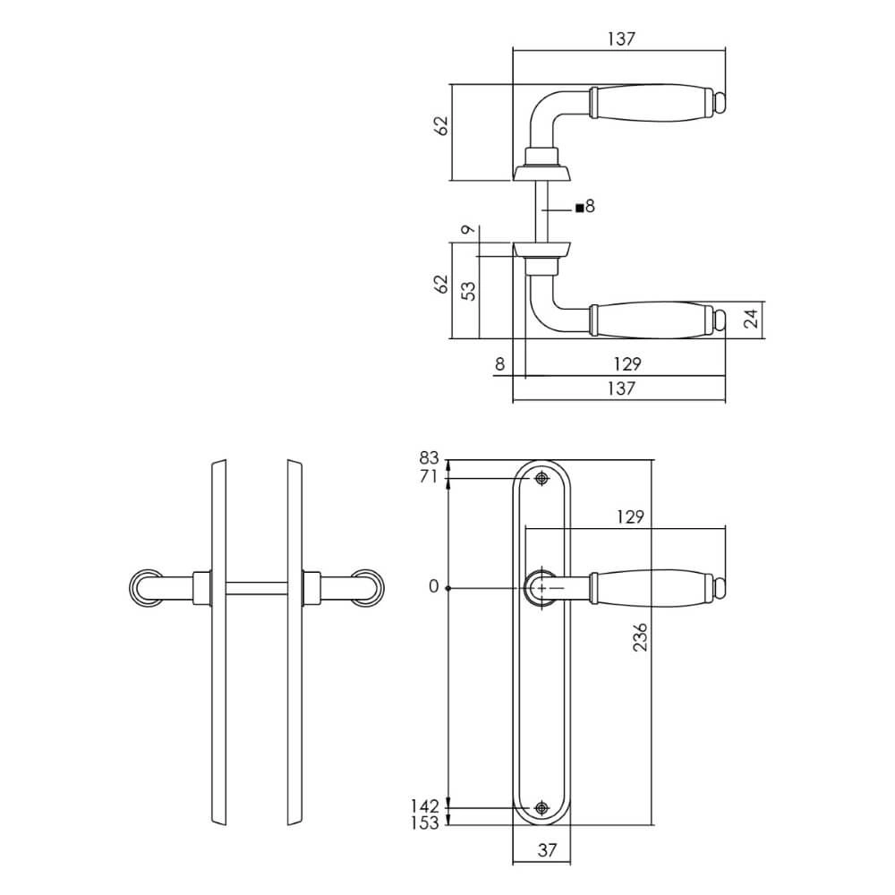 Poignée Courgette Store ovale chromé Intersteel 8714186489147