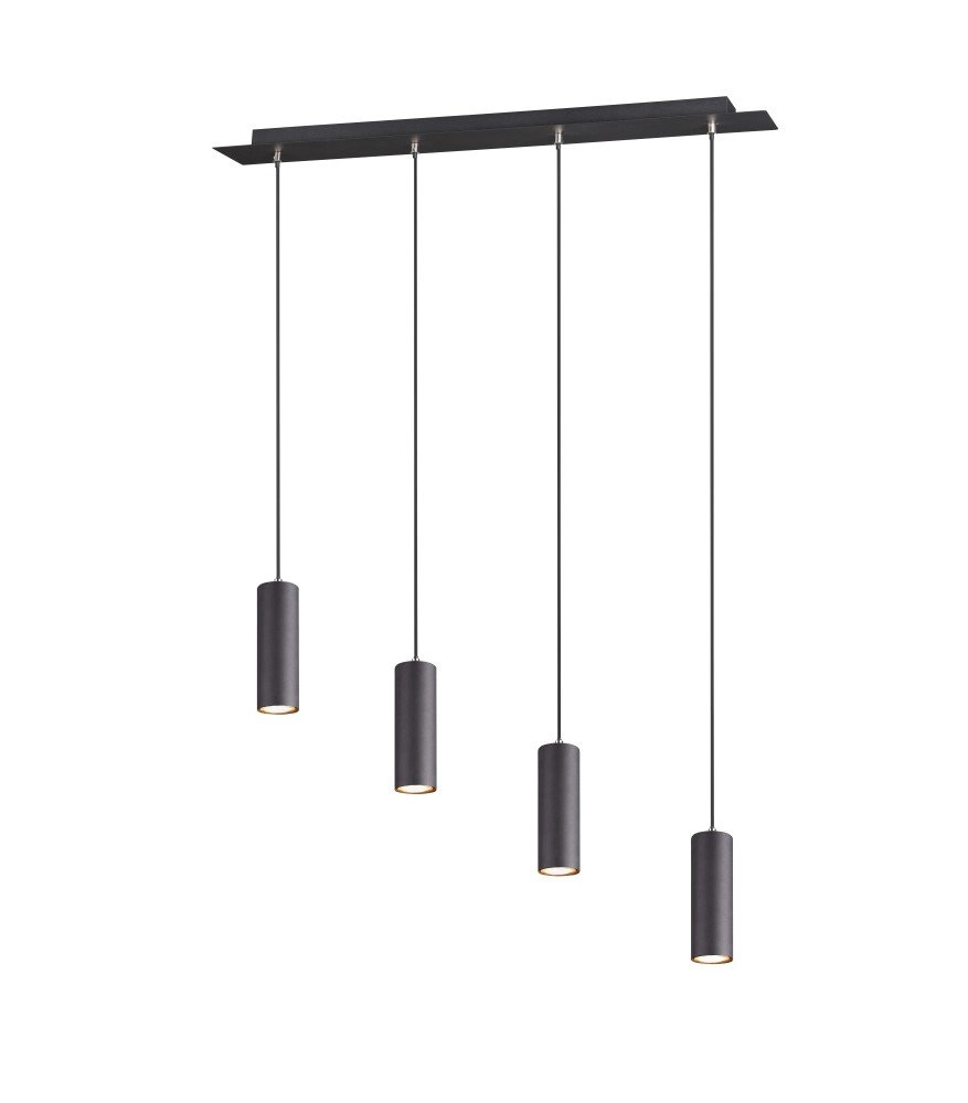 Lampe à suspension Marley 4 lumières noir mat Trio 4017807408768