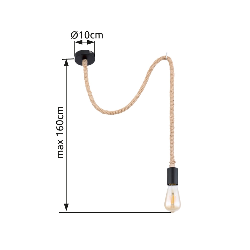 Lampe à corde Ulleu Noir Globo 9007371383917