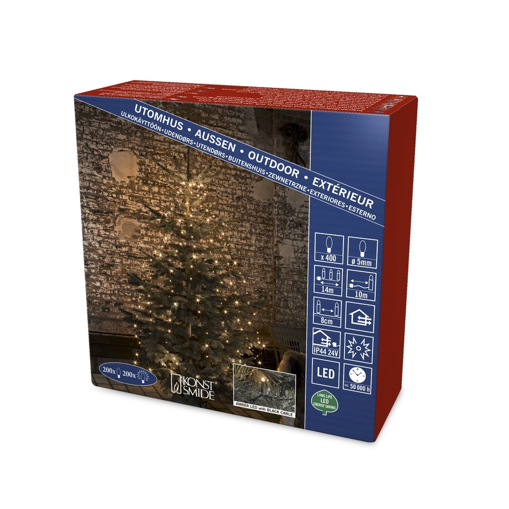 Kit d’éclairage 4m - 8x 50 led - 2200K pour sapin de Noël KonstSmide 7318306321815