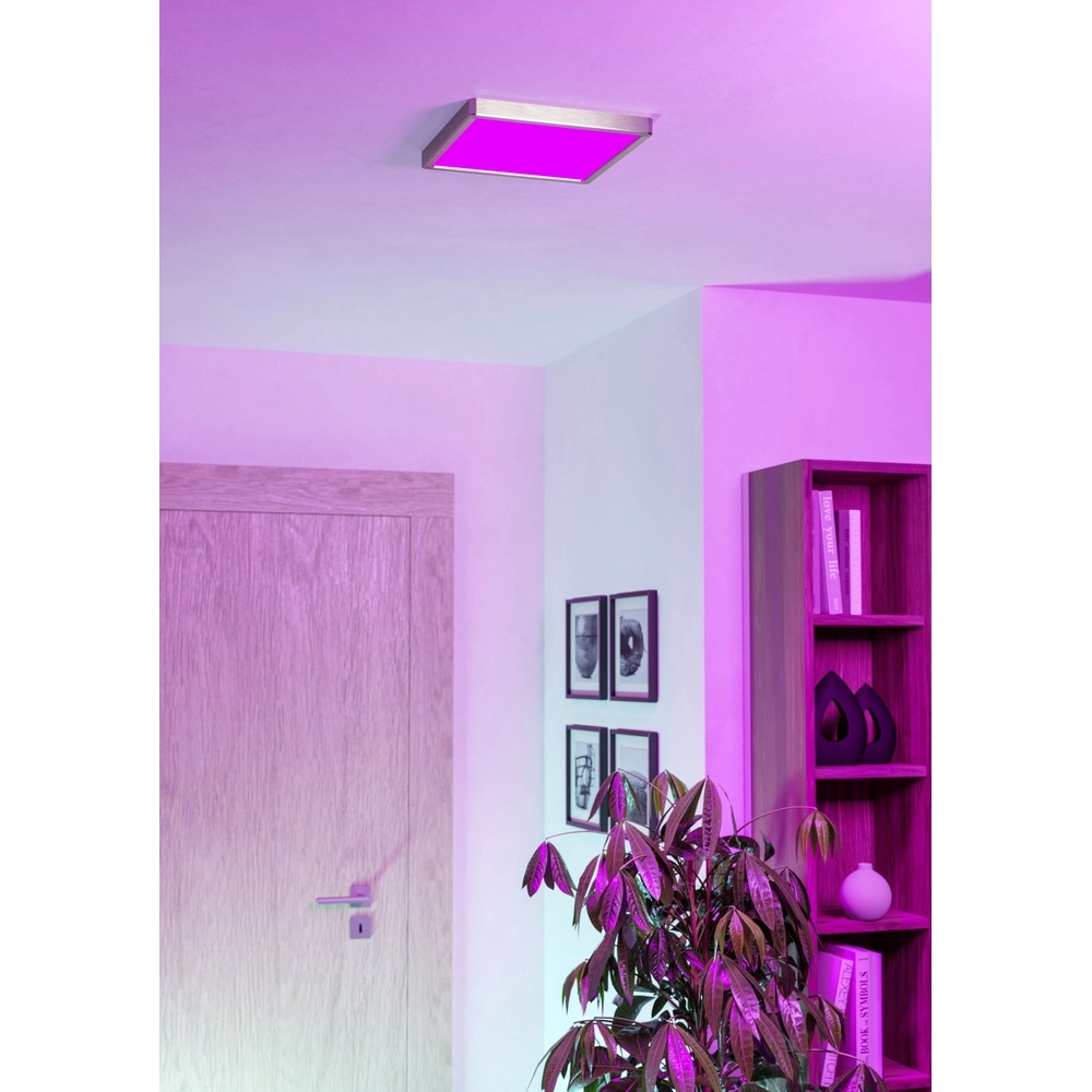 Lumière de plafond IP44 Fueva 6-Z Carré - Acier inoxydable - 29,5x29,5 cm Eglo 9008606330645
