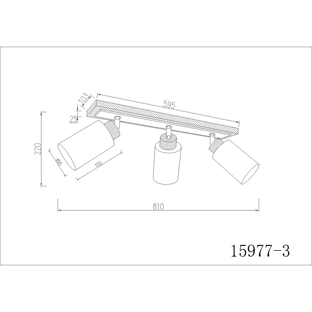 Lampe de plafond Rowena Bois 3-léger Globo 9007371580361