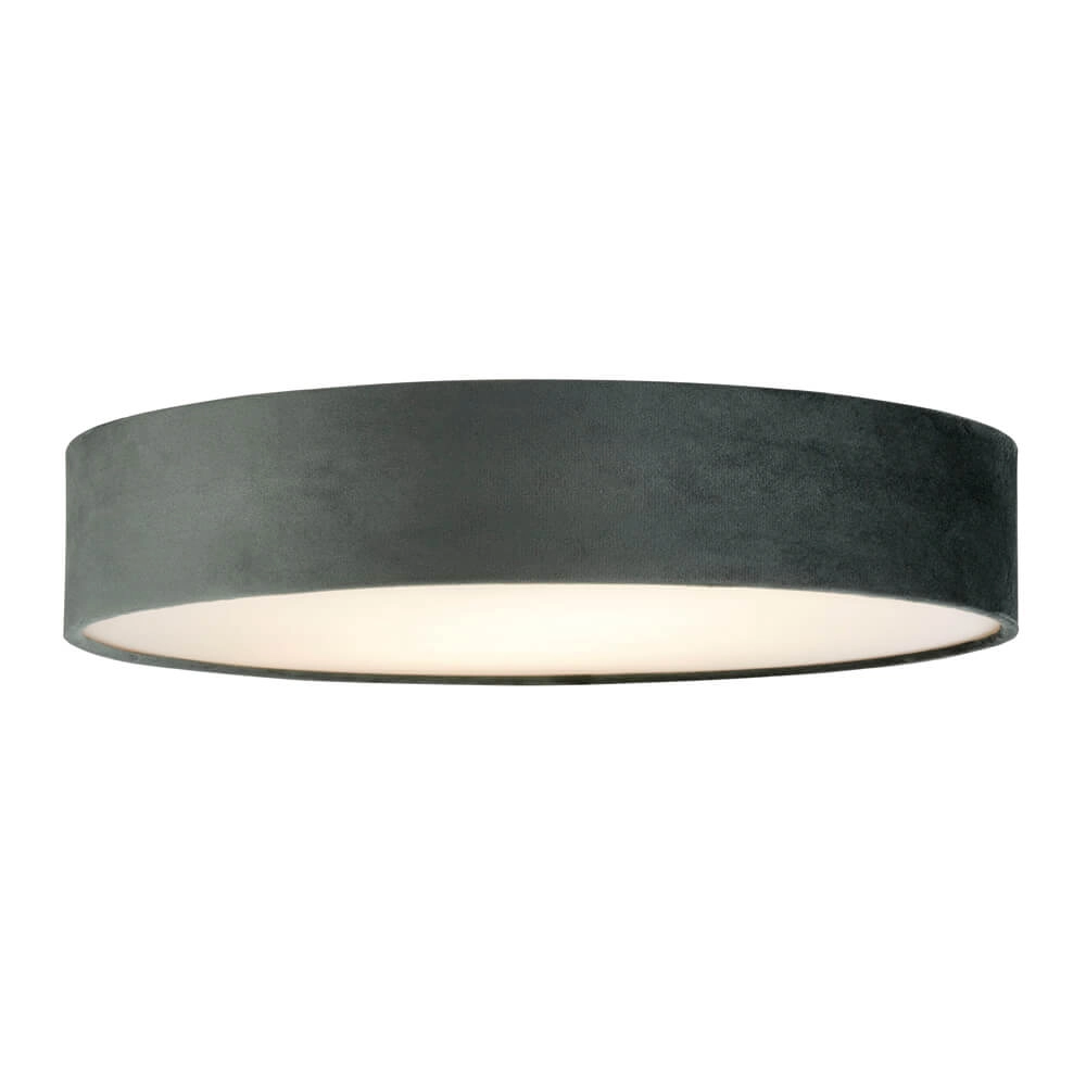 Plafonnier Drum Pleat 50cm velours anthracite