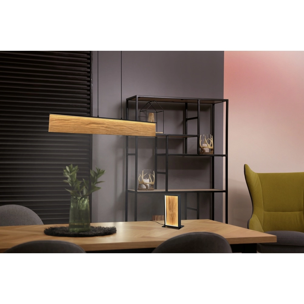 Lampe de table design Kalea noir avec bois Trio 4017807661484