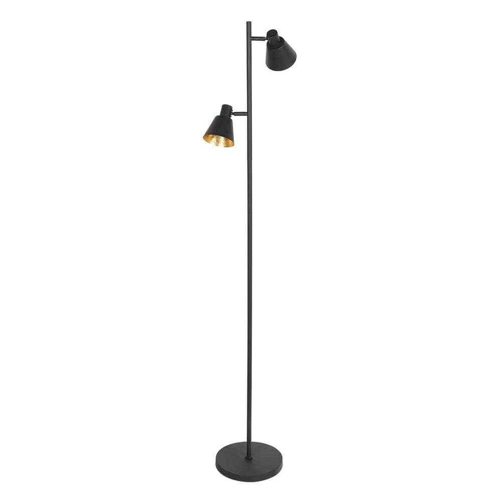 Lampadaire Oeroe noir avec or Steinhauer 8712746176360